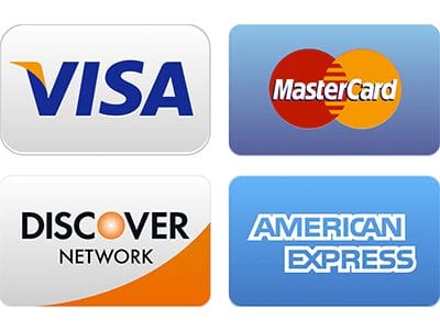 A group of credit cards that are all labeled with logos.